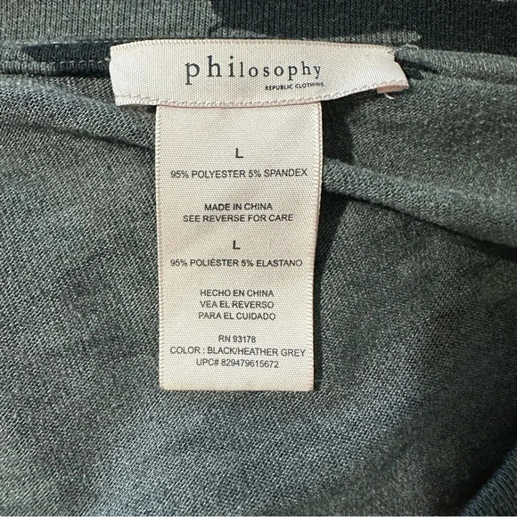 Philosophy women's size large grey and black long sleeve asymmetrical tunic - Picture 4 of 4